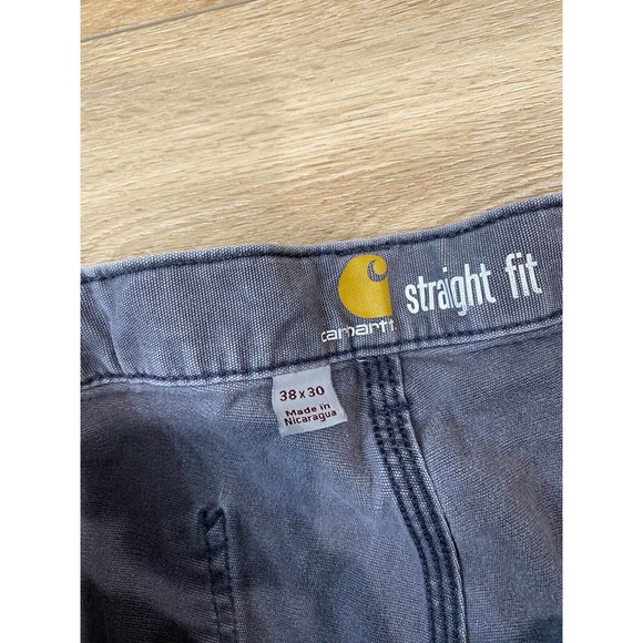 Carhartt Pants Mens 38x30 Gray Charcoal (Measures 36x28) Distressed Paint - Picture 5 of 8